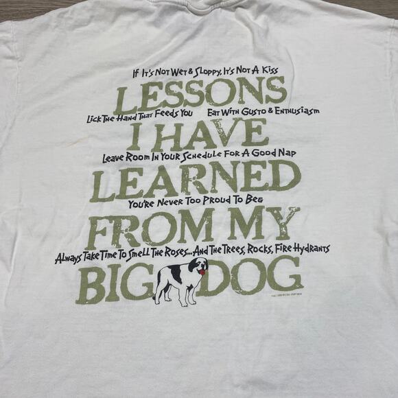 Vintage Y2K Big Dogs Lesson I Learned T Shirt Men's Large - Picture 4 of 12